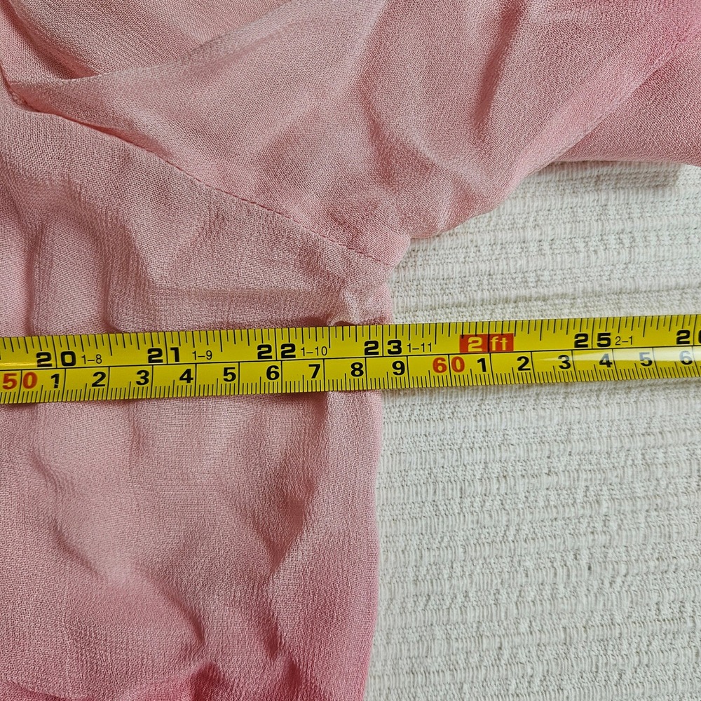 Ludi Pink Red Ombre Beaded Desert Boho Smocked Waist Long Sleeve Festival Top XL - Picture 7 of 12